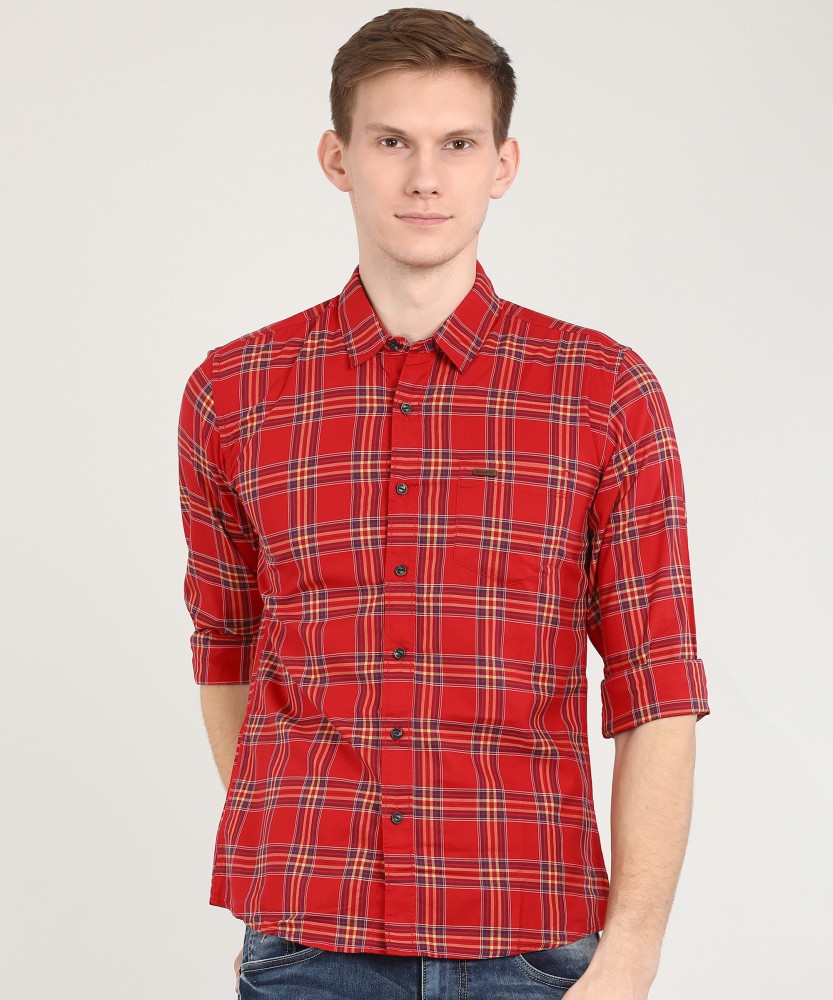 wrangler red check shirt