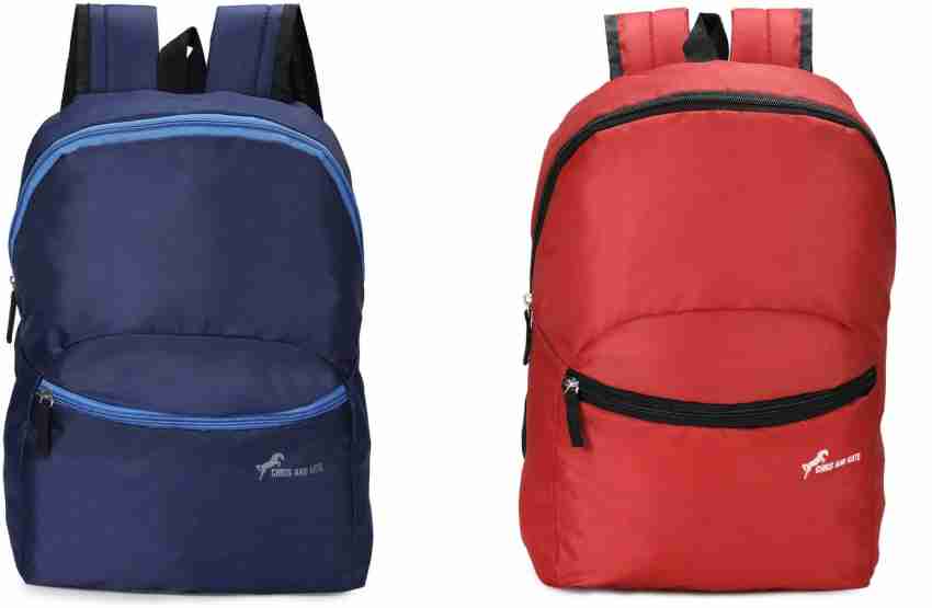 Chris Kate Combo Pack of 2 PCs New Tuition Bag College Bag Multi Purpose Bag 20 L Backpack Red Blue Price in India Flipkart