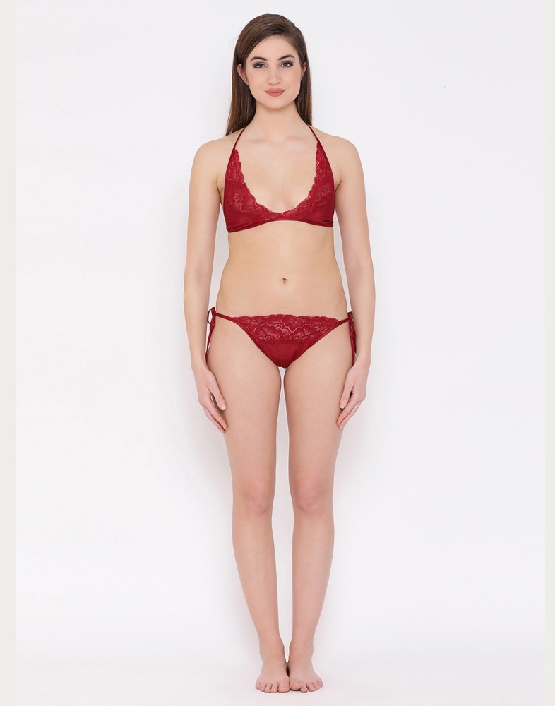 Buy online Halter Neck Laced Bra from lingerie for Women by Clovia