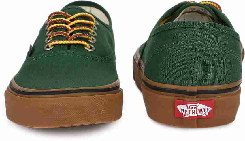 Green vans outlet with leather laces