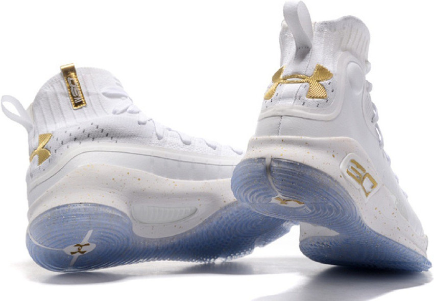 curry 4 shoes white and gold
