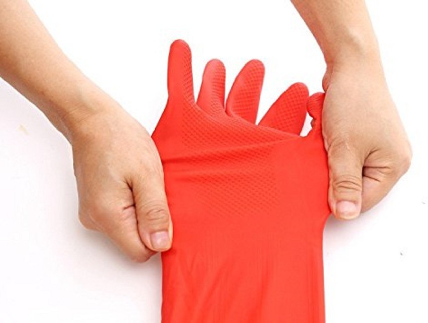 KKD Silicone Dishwashing Gloves for Kitchen, Silicone Scrub Cleaning Gloves ,Reusable Rubber Washing Gloves