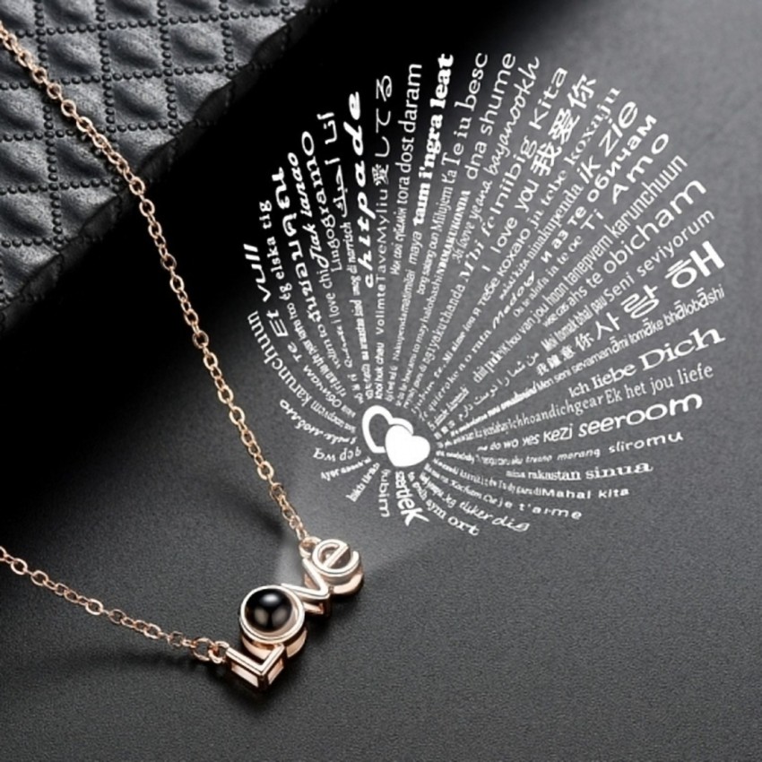 Creative Letter Necklace 100 Languages I Love You Projection Pendant  Necklace Women Jewelry Valentine's Day Present Best Gifts - AliExpress