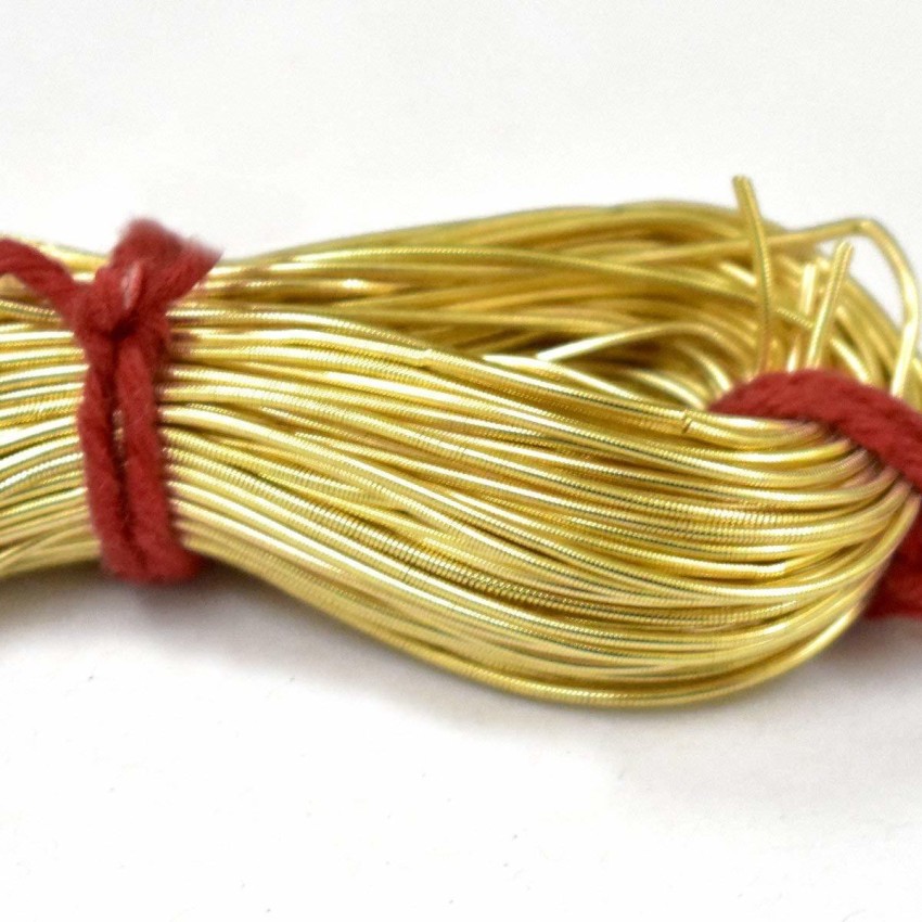 Golden brass wire 22 gauge (0.70 mm) 100 grams (28 meters) for flower  crafting and artificial Jewellery making bangles bracelets earrings