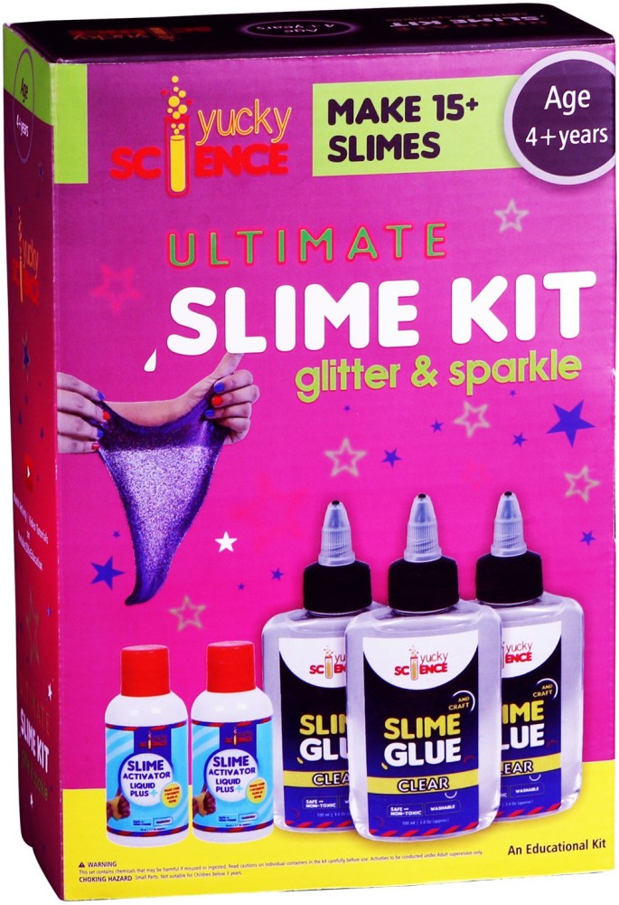 yucky science Ultimate Slime Making Kit for Kids - Glitter and Sparkle. Make  15+ Slimes. Age 4 years and Above (Multicolour) - Ultimate Slime Making Kit  for Kids - Glitter and Sparkle.