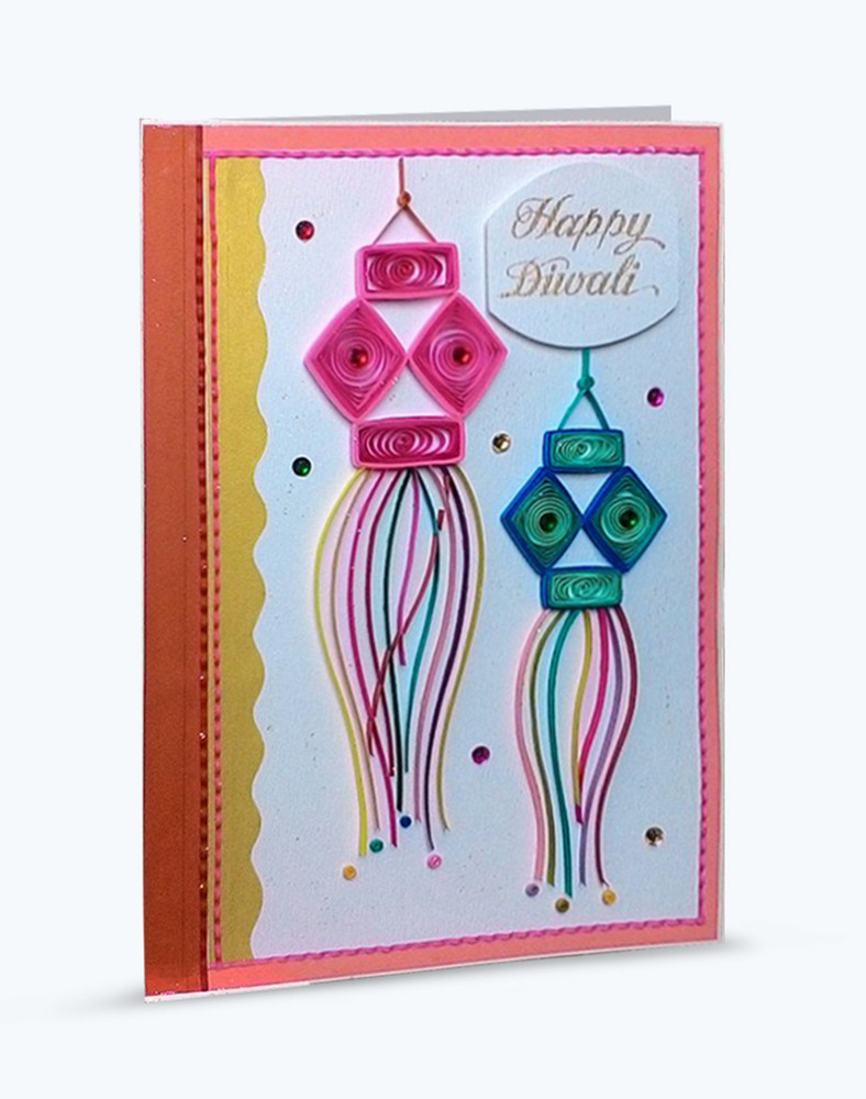 Handmade 3D Pop-Up Happy Diwali Card - Beautiful Hindu Design, Perfect Festival Greeting Gift