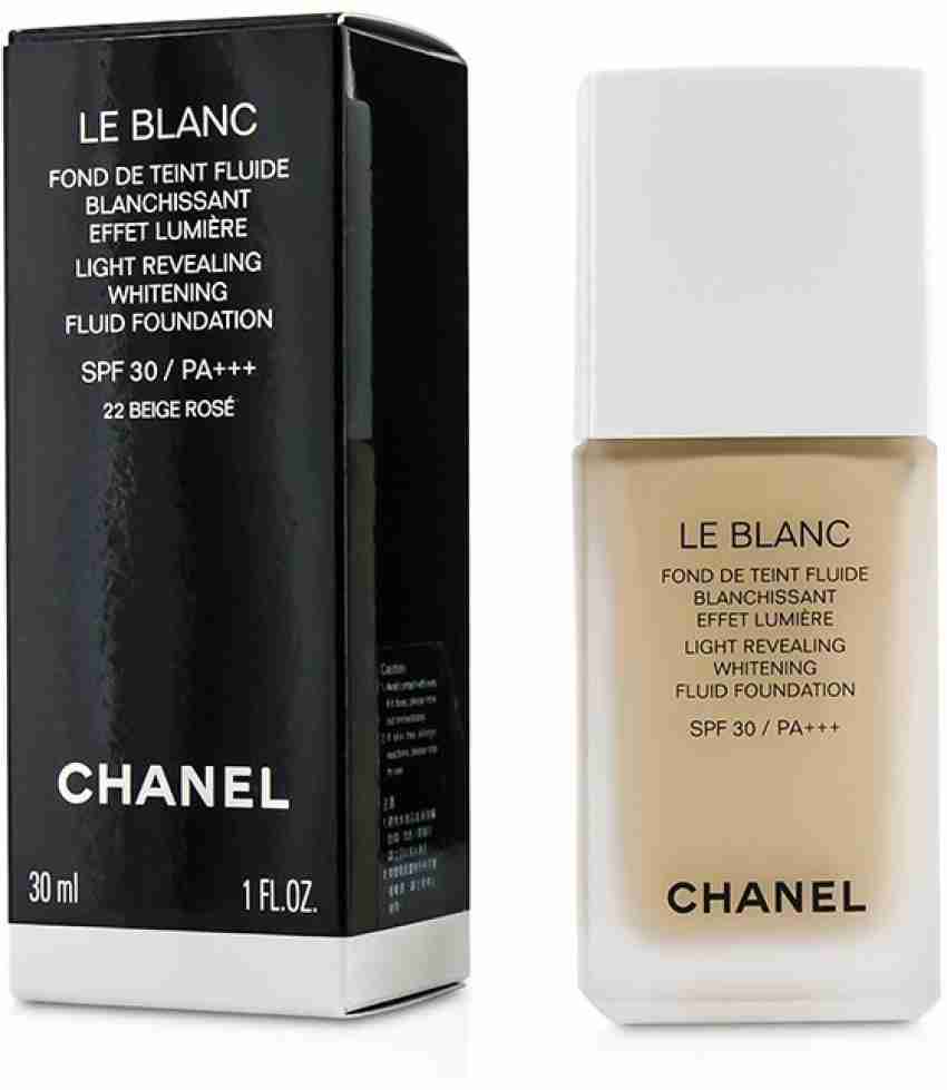 Chanel Le Blanc Light Revealing Whitening Fluid Foundation SPF 30 - # 22  Beige Rose_2574 Foundation - Price in India, Buy Chanel Le Blanc Light  Revealing Whitening Fluid Foundation SPF 30 - # 22 Beige Rose_2574  Foundation Online In India