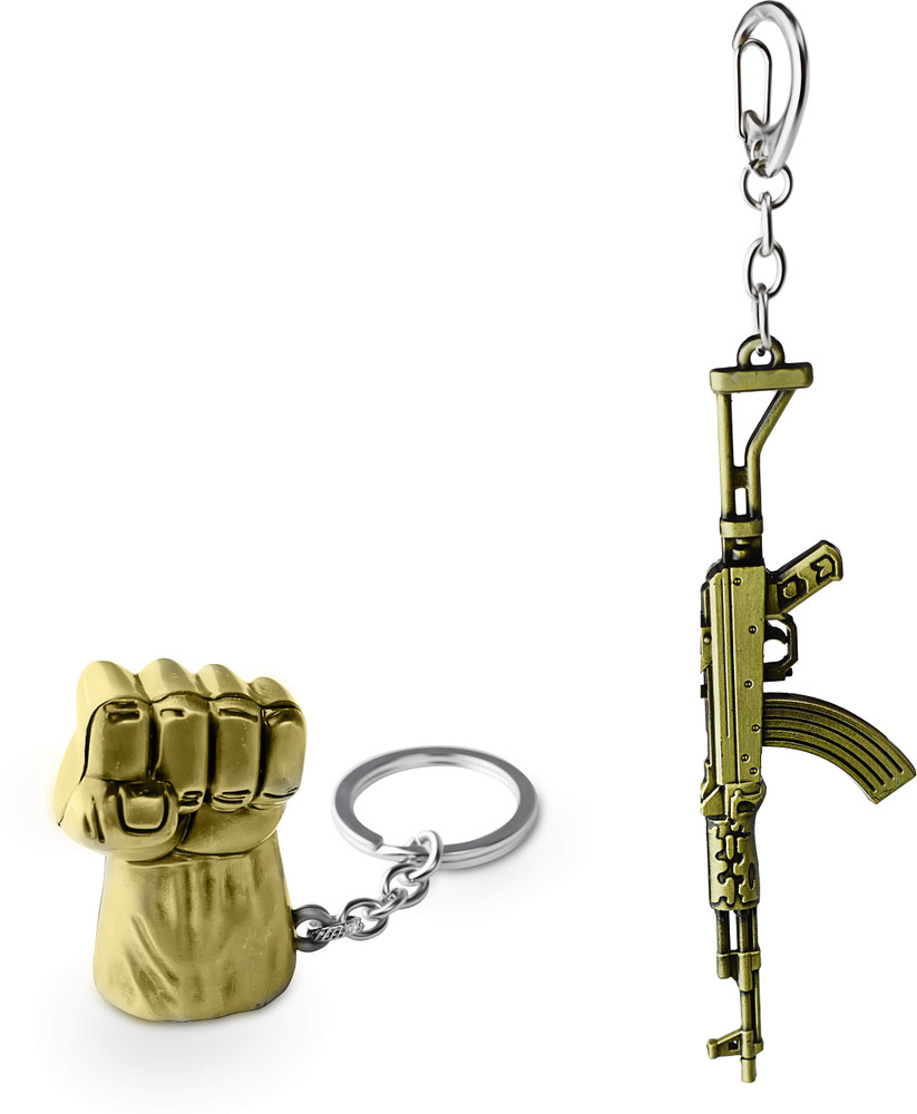 Three Shades PUBG Keychain Gun Hulk Punch Hand Keychain for