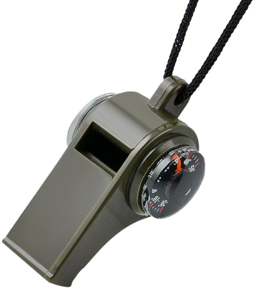 3 in 1 Emergency Survival Whistle,Compass,Thermometer,Referee