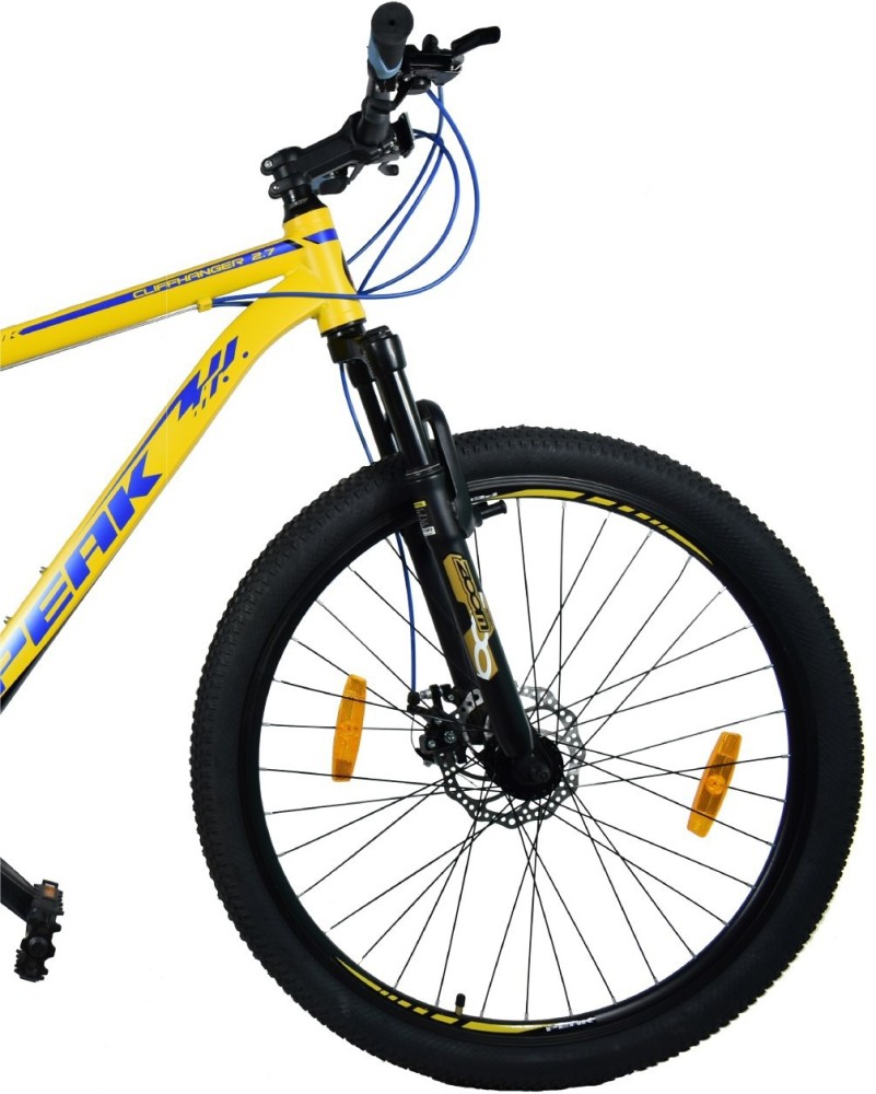 ATLAS Peak Cliffhanger Front Suspention Disc Brake Bike For Adults Yellow and Blue 27.5 T Mountain Cycle Price in India