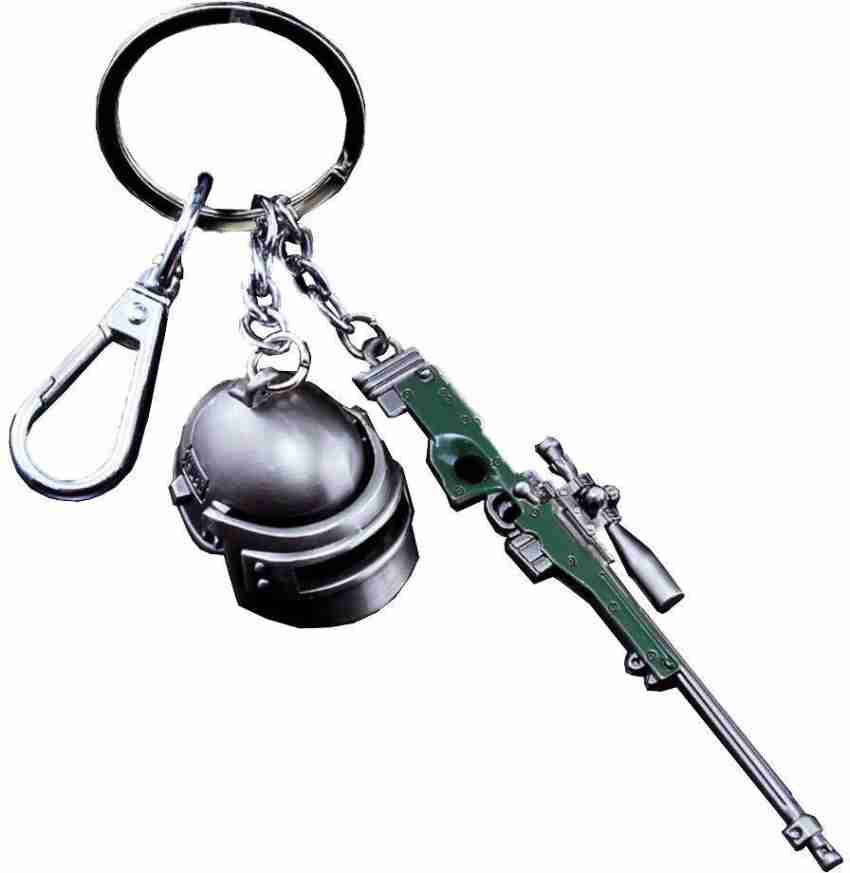 AeroStark Pubg Keychains Guns Helmet AWM Gun Green Helmet