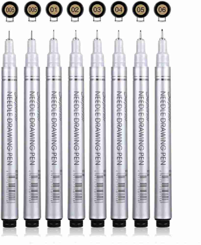 KRAFTMASTERS Fineliner Color Pen Set 0.4mm Fine Point  Colored Pens Markers Set Of 12 - Fine Point Colored Pens Markers