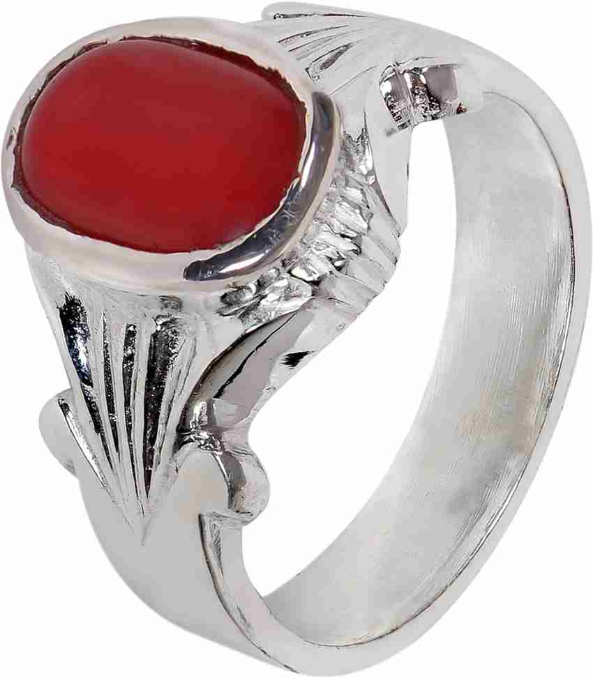 Silverwala 925 Sterling Silver Coral MUNGA Birth Stone Taurus