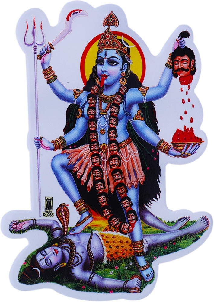 Ratnatraya 1 cm Energized Goddess Kali Maa Sticker Wall Door Car