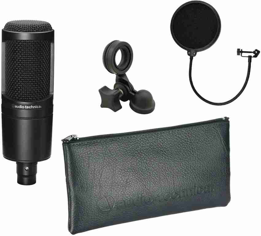 Audio Technica AT2020 Microphone with Stand and Pop-Shield