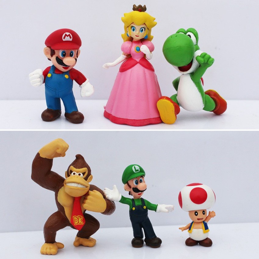Mario Figure Lot 17 Pcs Luigi DK Princess Mario