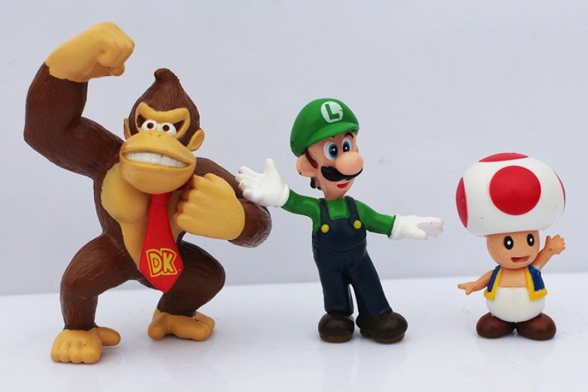 6pc Super Mario Bros Peach Toad Mario Luigi Yoshi Donkey Kong Action Figure  Toys 