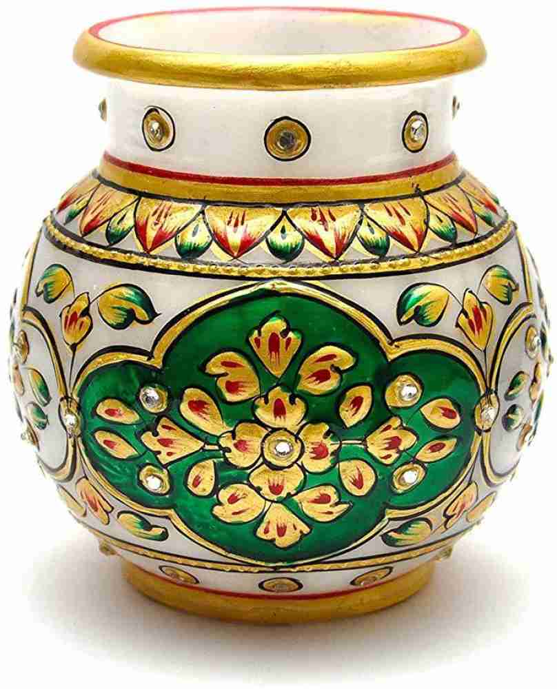Flipkart.com | Jaipuri Craft Marble Kalash Shape Flower Vase with ...