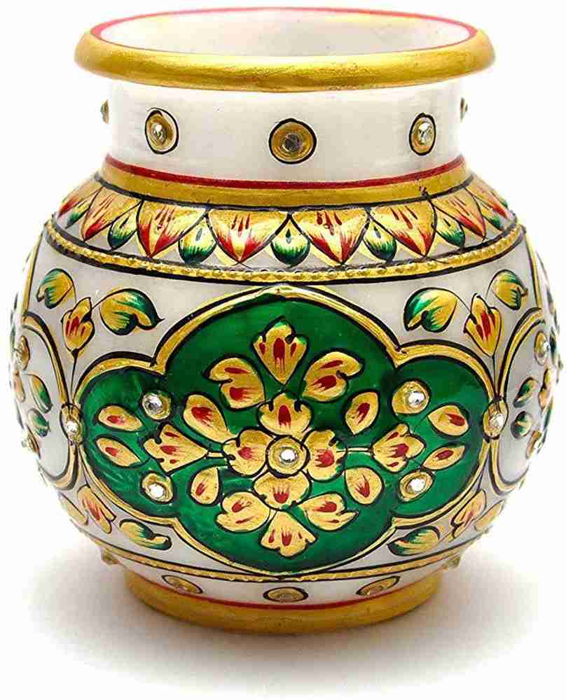 Flipkart.com | Jaipuri Craft Marble Kalash Shape Flower Vase with ...