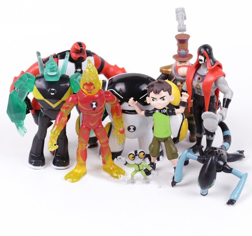 Toysvill Ben 10 Protector of Earth Action Figures - 8 Figurines Set (Four  Arms, Jetray, Overflow, Heatblast, Armored Cannonbolt, Humungousaur, Ben