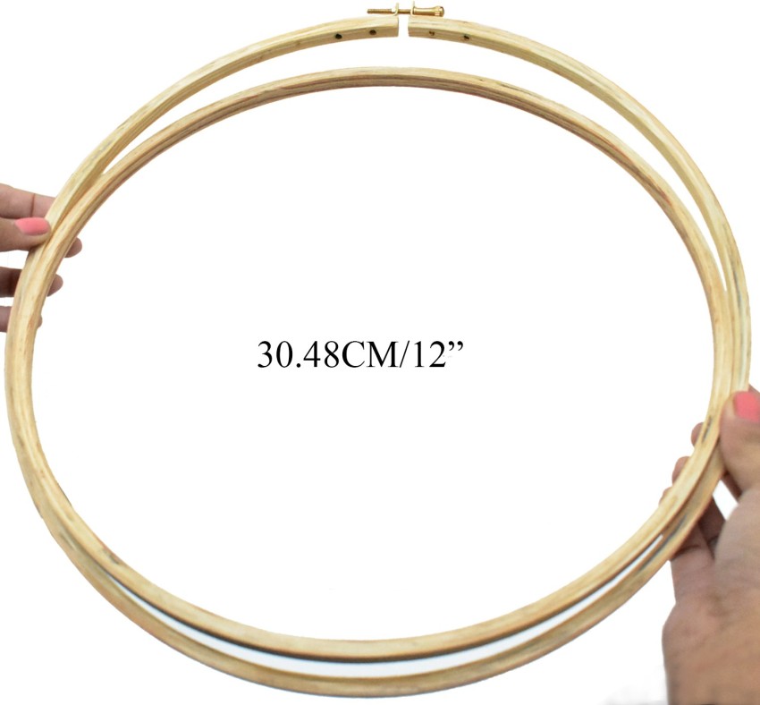 Embroiderymaterial 12 Inch Round Wooden Embroidery Hoop Price in India -  Buy Embroiderymaterial 12 Inch Round Wooden Embroidery Hoop online at