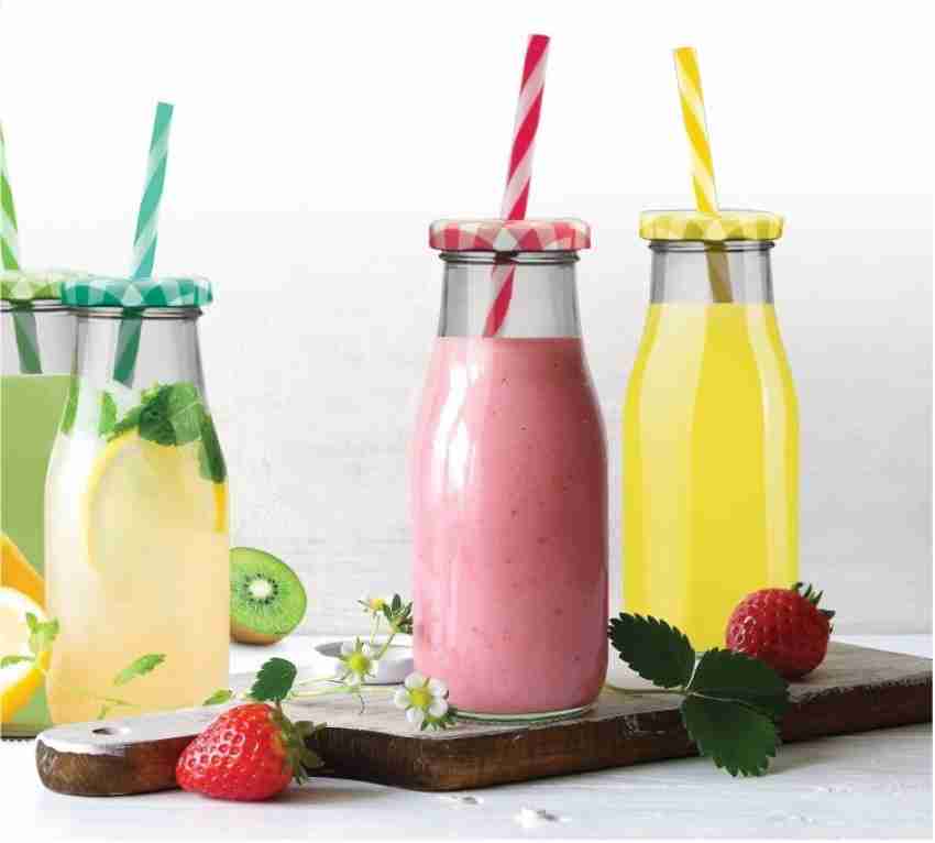 Glass cold drink with lid straw sealed jar juice milkshake drink