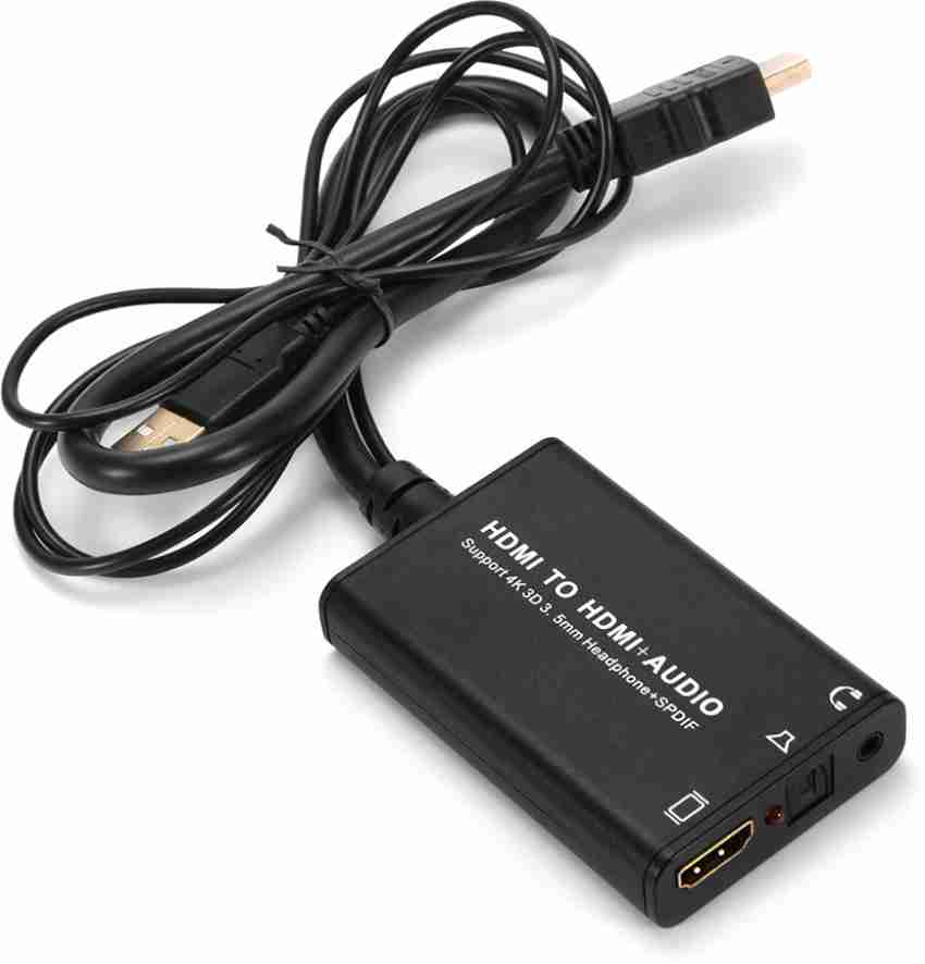 microware HDMI Adapter 0.0045 m 4K HDMI to HDMI + Optical Toslink 3.5mm Stereo Audio Extractor Converter - microware : Flipkart.com