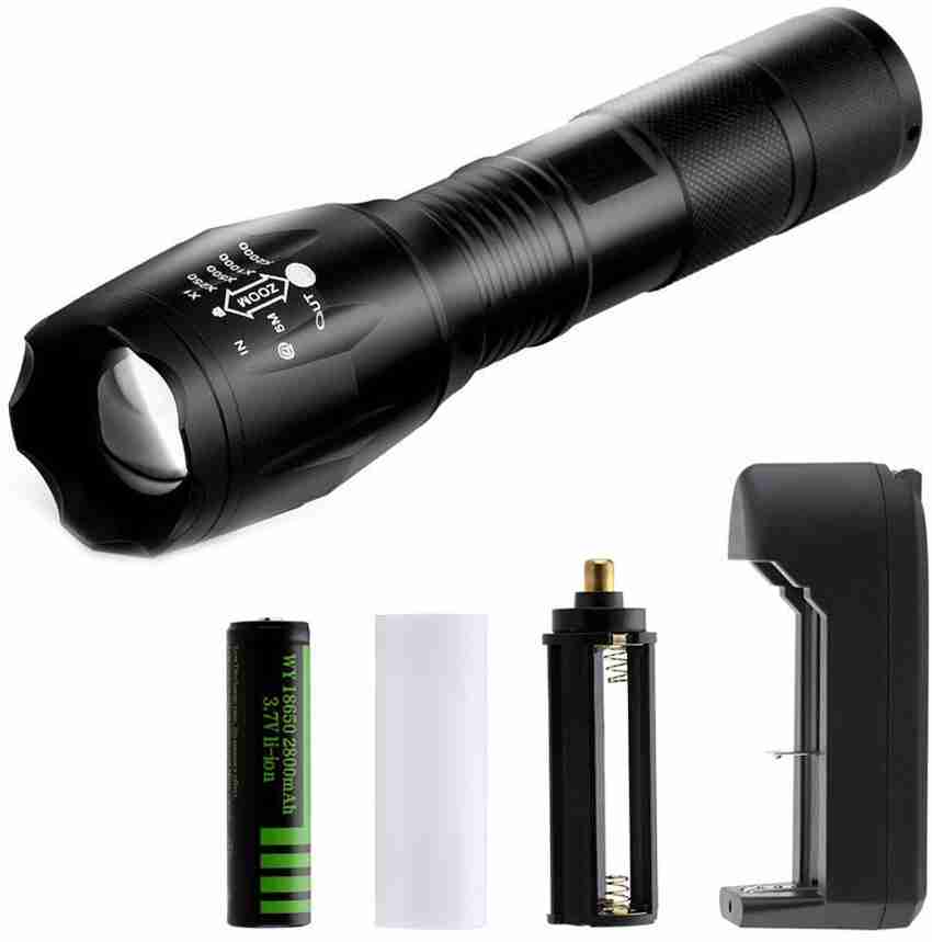 Care 4 5 Modes Zoomable metal body torch with Charging Adapter and