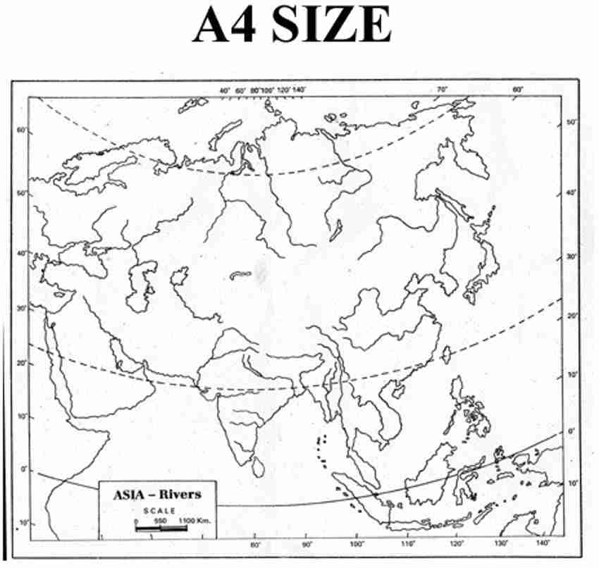 Flipkart.com | CRAFTWAFT RIVER MAP OF ASIA BLANK A4 67 gsm Project ..., image size:850x806