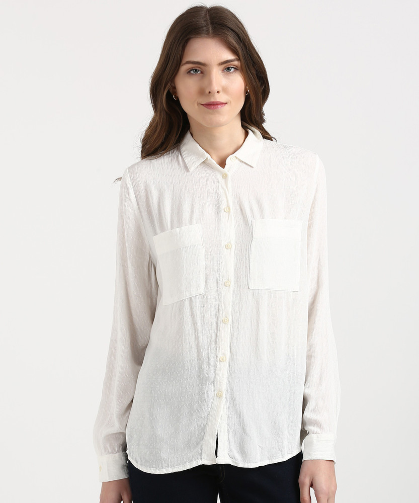 MARKS SPENCER Women Self Design Casual White Shirt Buy MARKS SPENCER Women Self Design Casual White Shirt Online at Best Prices in India Flipkart