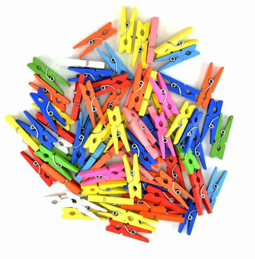 Rovedcity 112 Pcs Clothes Pins Clothespins Plastic Clips, Colorful