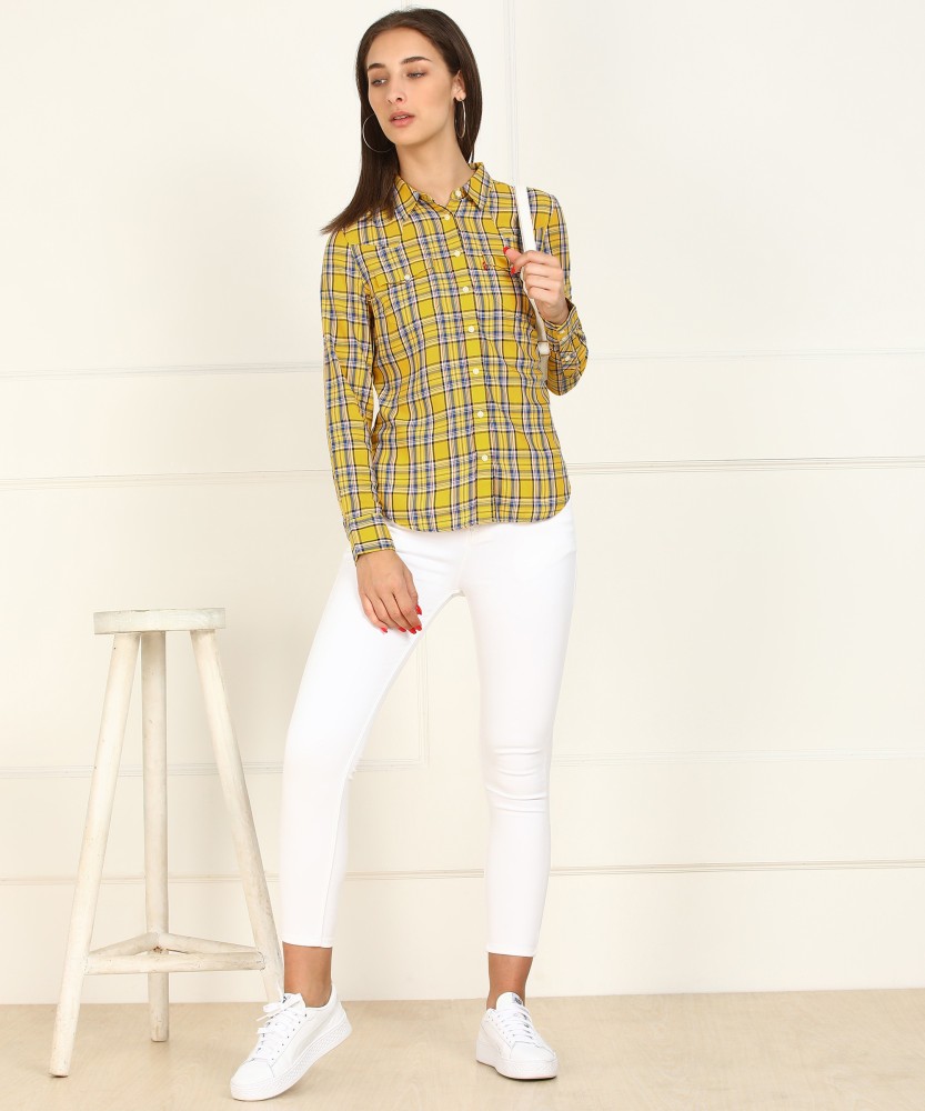 LEVI S Women Checkered Casual Yellow Shirt Buy LEVI S Women Checkered Casual Yellow Shirt Online at Best Prices in India Flipkart