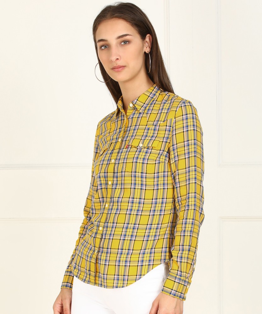 LEVI S Women Checkered Casual Yellow Shirt Buy LEVI S Women Checkered Casual Yellow Shirt Online at Best Prices in India Flipkart