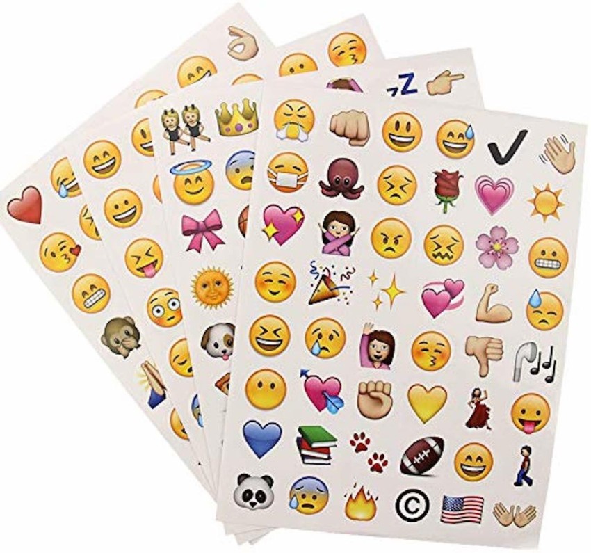 IDREAM 18 cm 4 Sheet 192 Emoji Smiley Face Whatsapp Stickers Scrapbooking  Stationery Sticker Self Adhesive Sticker