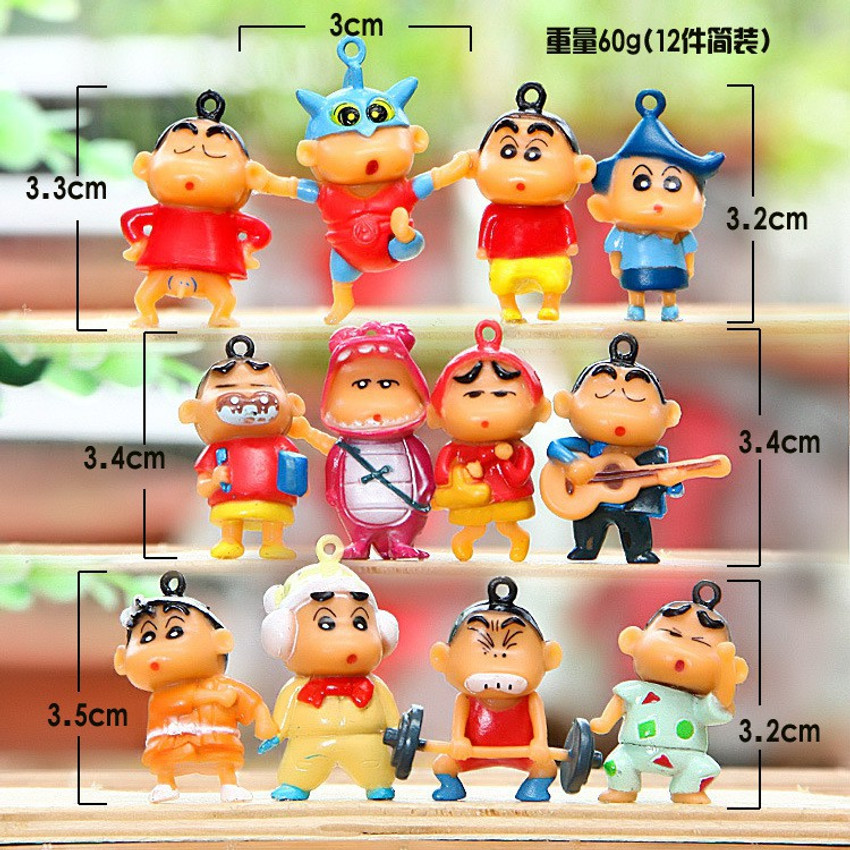 Toy Mela Shinchan Set Of 12 Pcs. Cute Shinchan Action Figure With
