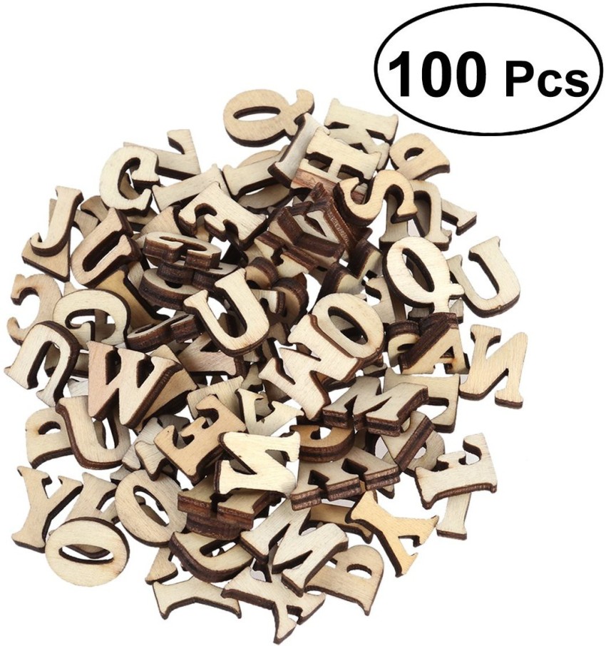 83 Piece Wooden Letters for Crafts, 4-Inch Alphabet Cutouts for DIY