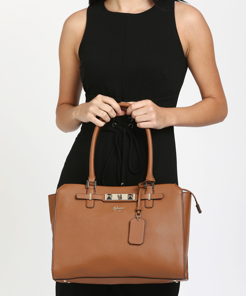 Buy GUESS Women Brown Tote COGNAC Online Best Price in India