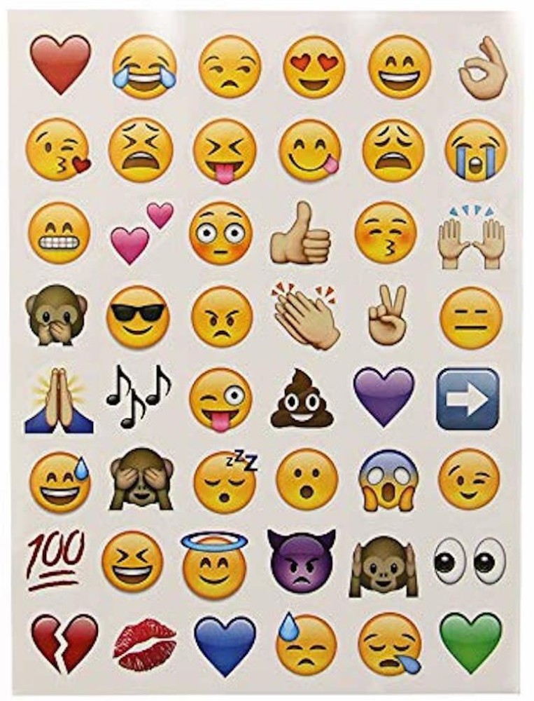 IDREAM 18 cm 4 Sheet 192 Emoji Smiley Face Whatsapp Stickers Scrapbooking  Stationery Sticker Self Adhesive Sticker