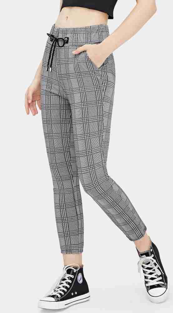 Checkered track clearance pants womens