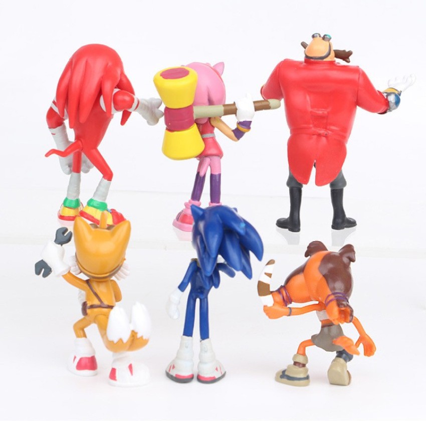 Kit 6 bonecos da turma do Sonic (modelos a escolher) (Sonic, Tails, Dr  Robotnik, Knucles, Amy)