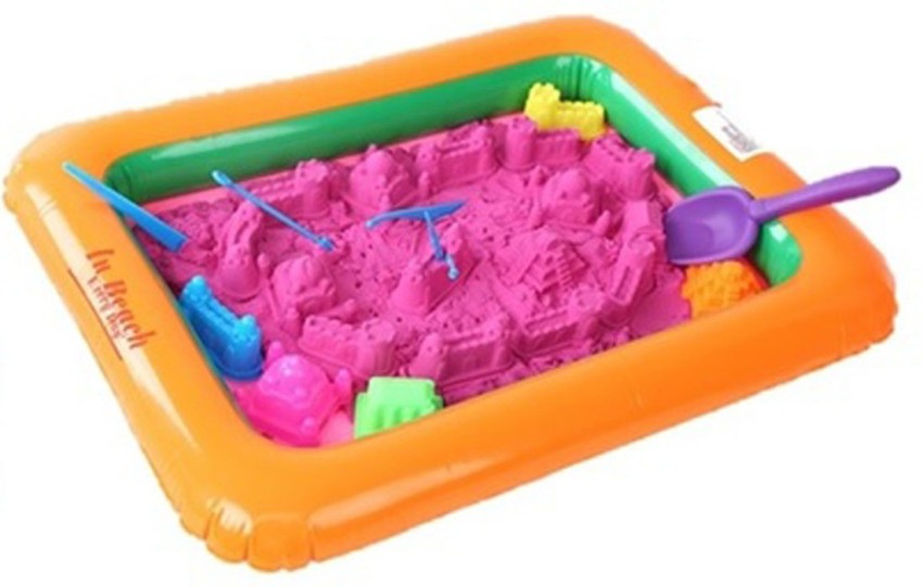 HALO NATION Kids Kinetic Sand Box 17 pcs - Shapes Fun Mould Model with  Inflatable Pit for Magic Sand (2KG) - Kids Kinetic Sand Box 17 pcs - Shapes  Fun Mould Model