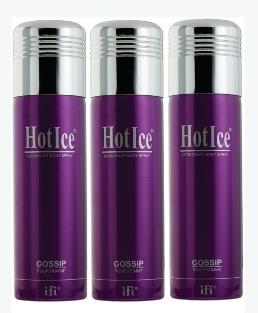 HOT ICE Deodorant Body Spray Gossip For Men Value Pack of 3 Deodorant Spray For Men