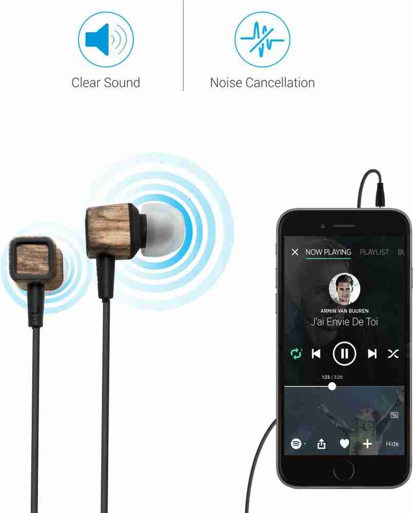 Portronics POR 883 Conch 206 In Ear Wired Earphone Brown Wired