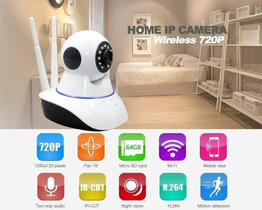 720p wifi wireless pan tilt cctv network home security ip camera ir night vision top