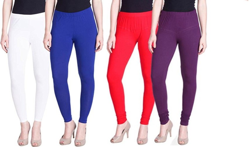 1% OFF on Lux Lyra Red Cotton Ankle Length Leggings - Pack Of 2 on Snapdeal