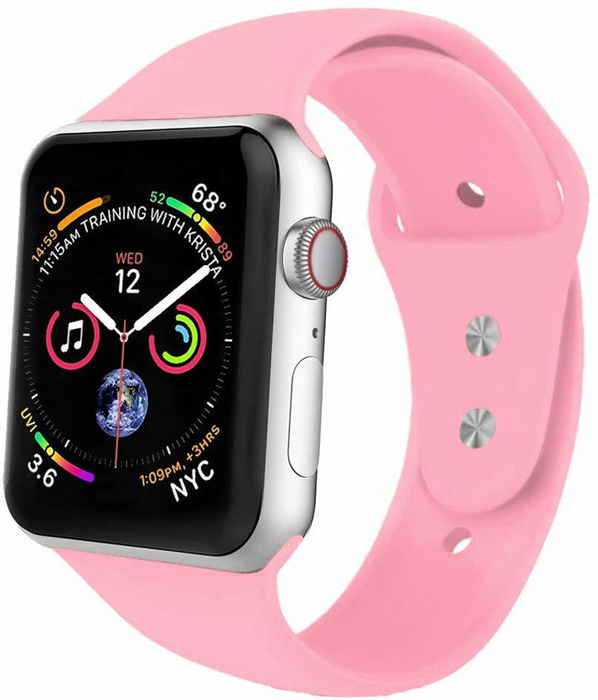 Midkart Baby Pink iWatch 42mm 44mm Soft Silicone Belt for Series