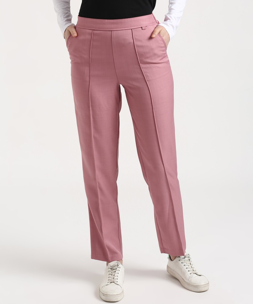 MARKS & SPENCER Regular Fit Women Pink Trousers - Buy MARKS & SPENCER  Regular Fit Women Pink Trousers Online at Best Prices in India