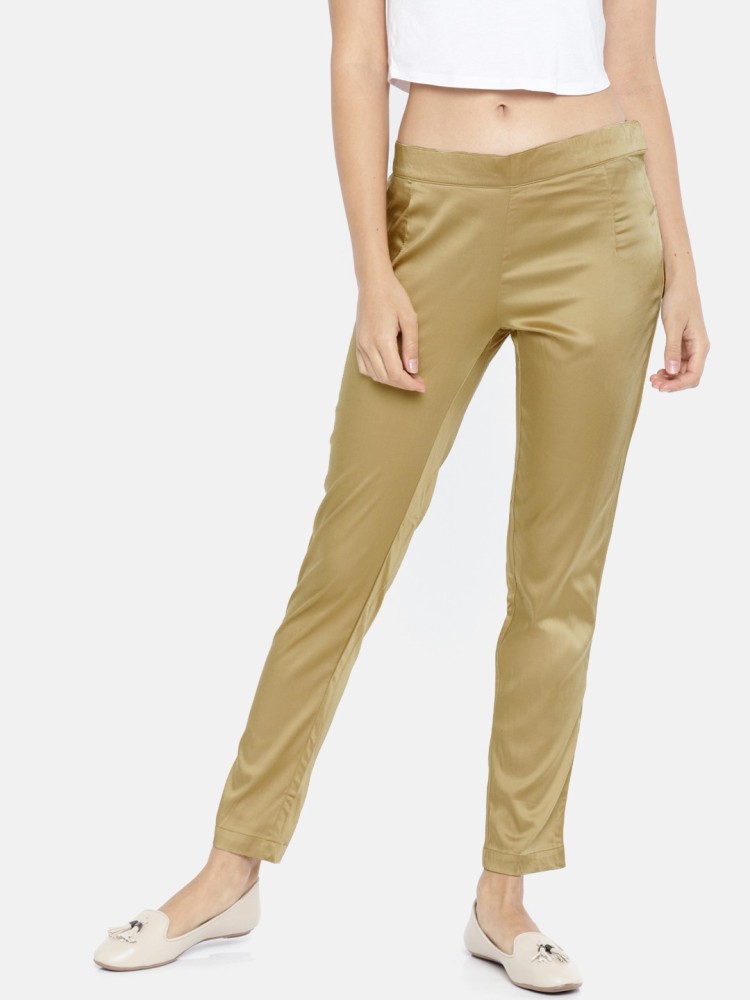 Buy GO COLORS Silver Grey Womens 2 Pocket Slub Pants | Shoppers Stop