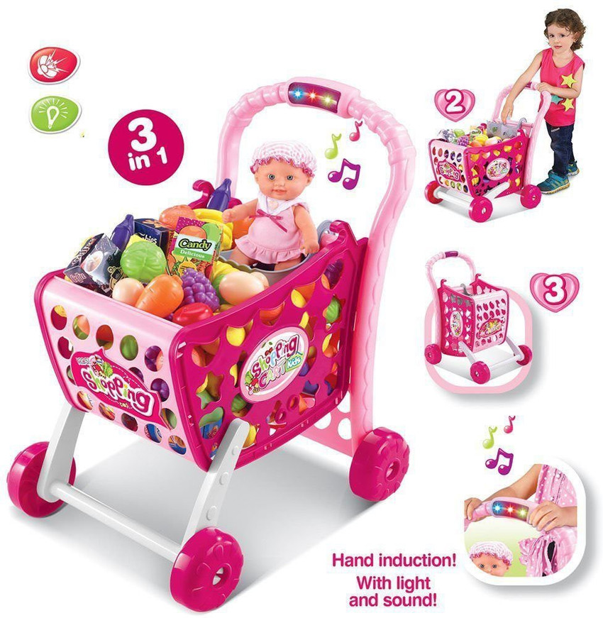 Smartcraft Shopping Cart with Baby Carrier Pretend Play Kids Shopping Cart with Music and Lights Shopping Cart with Baby Carrier Pretend Play Kids Shopping Cart with Music and Lights Buy