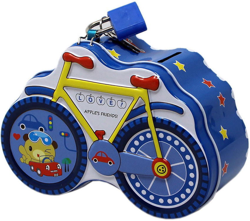 Tootpado Mini Piggy Bank For Kids Bike Design Coin Bank Money